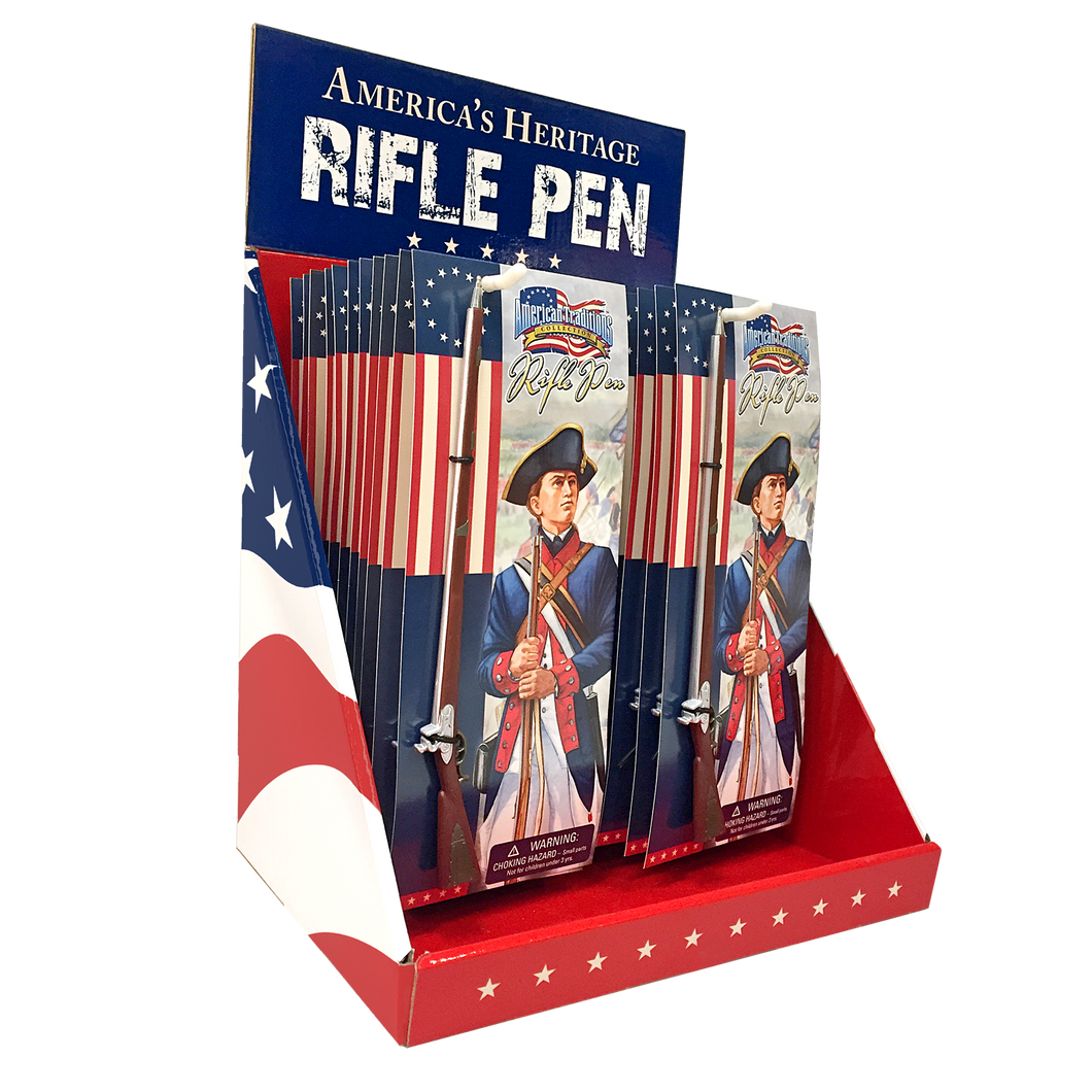 Counter Display with 48 Revolutionary War Rifle Pens  SN-001-101
